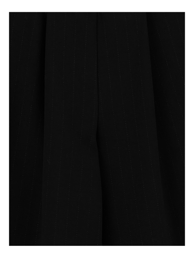Monnalisa Pinstripe Cropped Trousers In Black