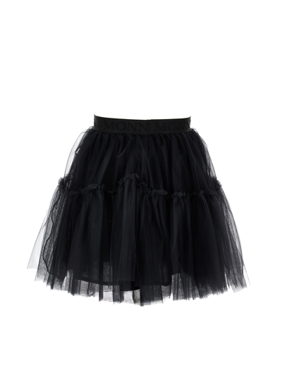 Shop Monnalisa Silk-touch Tulle Skirt In Black