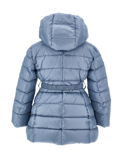 Monnalisa Genuine Down Polyester Coat In Bluestone