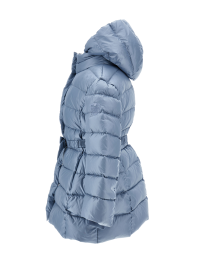 Monnalisa Genuine Down Polyester Coat In Bluestone