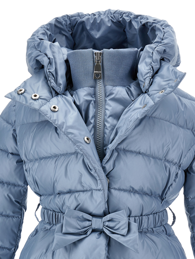 Monnalisa Genuine Down Polyester Coat In Bluestone