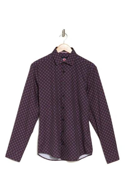 Shop Soul Of London Recycled Polyester Microfiber Sport Shirt In Burgundy