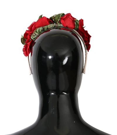 Shop Dolce & Gabbana Multicolor Floral Roses Beaded Tiara Women's Diadem