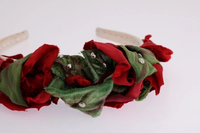 Shop Dolce & Gabbana Multicolor Floral Roses Beaded Tiara Women's Diadem