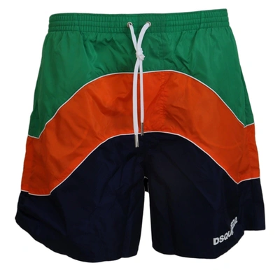 Shop Dsquared² Multicolor Logo Print Men Beachwear Swimwear Men's Short