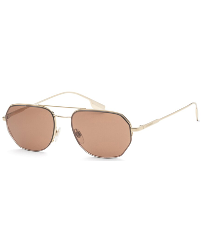 Shop Burberry Men's Be3140 57mm Sunglasses In Gold