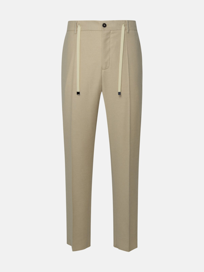 Shop Brian Dales Beige Wool And Silk Trousers