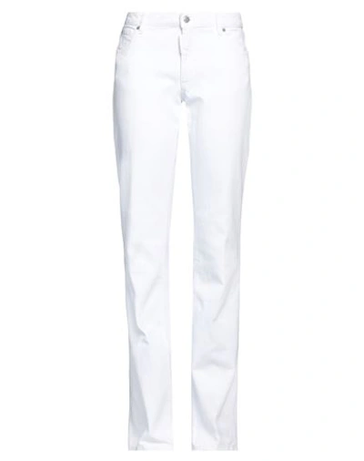 Shop Dsquared2 Woman Jeans White Size 8 Cotton, Elastane