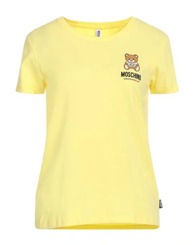 Shop Moschino Woman Undershirt Yellow Size L Cotton, Elastane