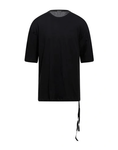 Shop Ann Demeulemeester Man T-shirt Black Size Xl Cotton
