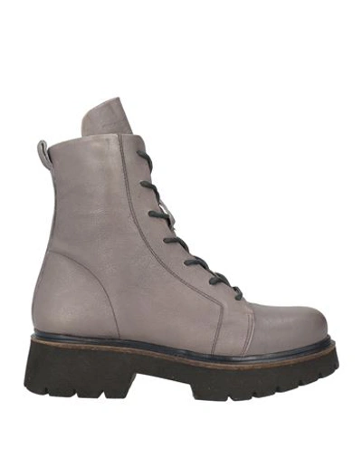 Shop Patrizia Bonfanti Woman Ankle Boots Lead Size 8 Calfskin In Grey