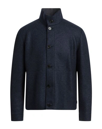 Shop Harris Wharf London Man Jacket Navy Blue Size 40 Virgin Wool