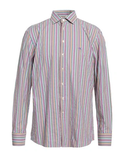 Shop Etro Man Shirt Magenta Size 16 ½ Cotton