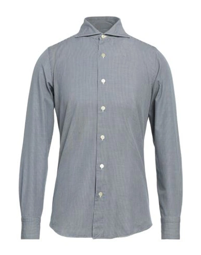 Shop Finamore 1925 Man Shirt Navy Blue Size 17 ½ Cotton