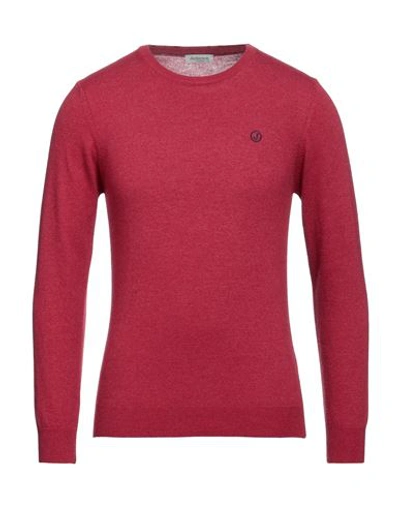 Shop Jeckerson Man Sweater Garnet Size Xxl Viscose, Wool, Polyamide, Cashmere In Red