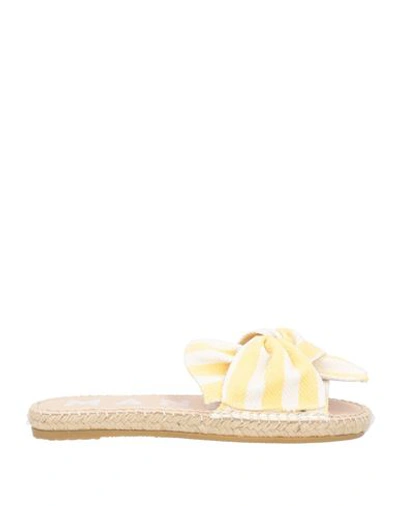 Shop Manebi Manebí Woman Espadrilles Light Yellow Size 6 Textile Fibers