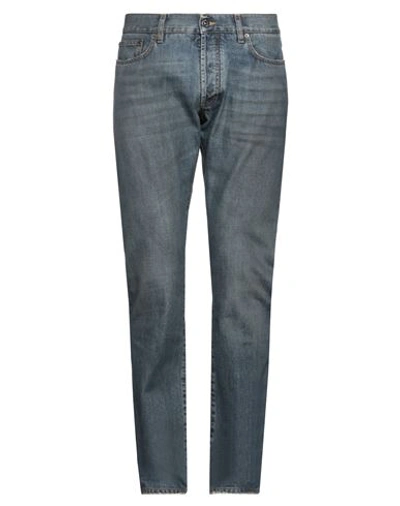 14bros Man Denim Pants Blue Size 36 Cotton In Blue