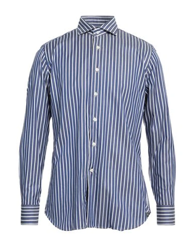 Shop Caliban Man Shirt Navy Blue Size 16 ½ Cotton