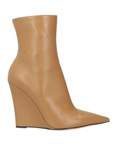 Shop Jimmy Choo Woman Ankle Boots Camel Size 8 Soft Leather In Beige