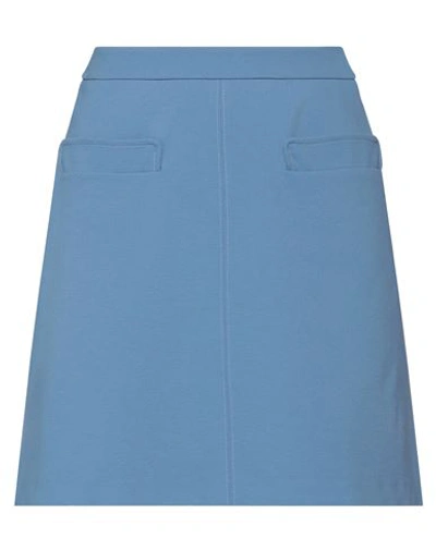 Maliparmi Malìparmi Woman Mini Skirt Pastel Blue Size 4 Viscose, Polyamide, Elastane In Blue