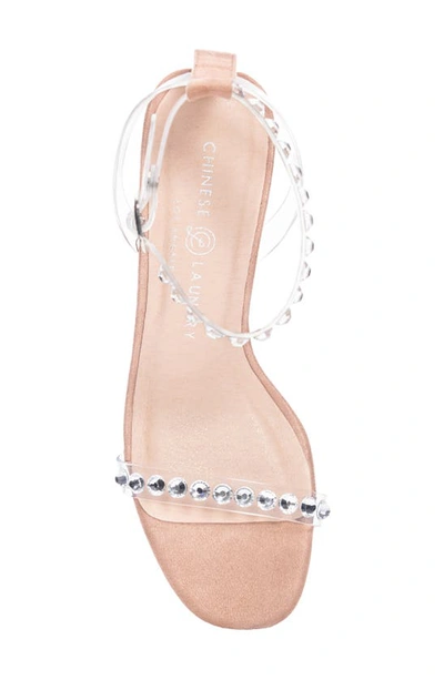 Shop Chinese Laundry Tyler Clear Ankle Strap Sandal In Nude