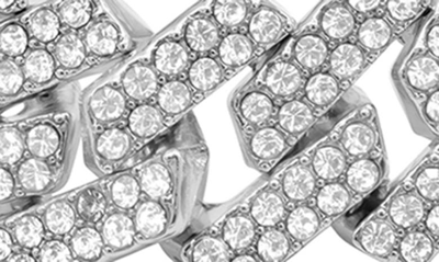 Adornia Edgy Cuban Crystal Chain Bracelet Silver In Silver