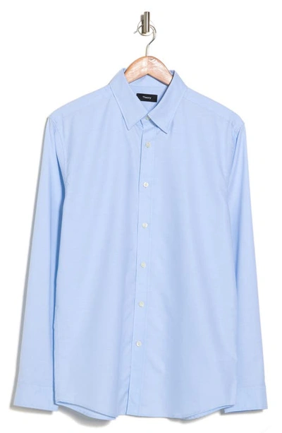 Shop Theory Irving Oxford Button-up Shirt In Blue