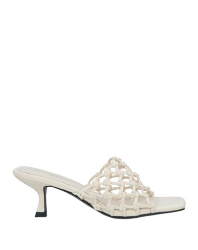 Shop Tosca Blu Woman Sandals Cream Size 8 Textile Fibers In White