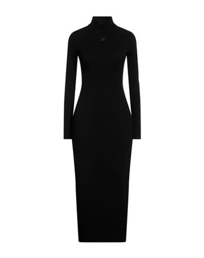 Shop Courrèges Courreges Woman Midi Dress Black Size M Viscose, Polyester