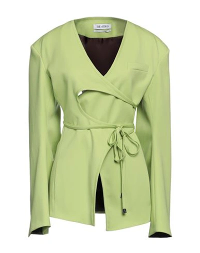 Shop Attico The  Woman Blazer Light Green Size 6 Virgin Wool, Elastane