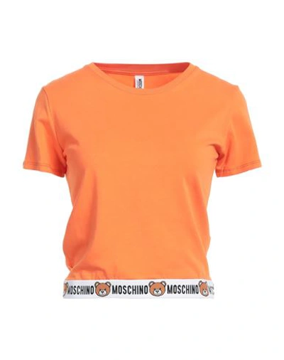Shop Moschino Woman Undershirt Orange Size L Cotton, Elastane