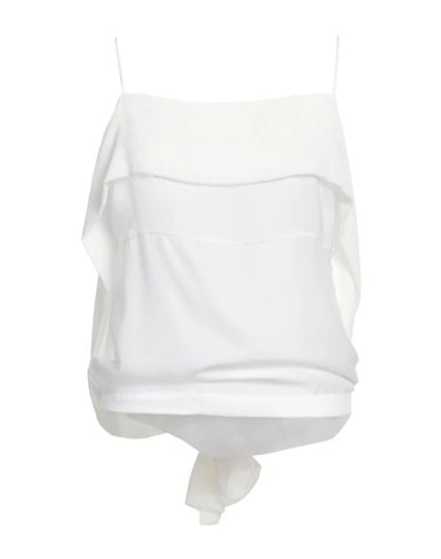 Shop John Galliano Woman Top White Size 4 Polyester