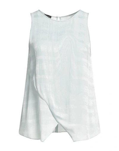 Shop Emporio Armani Woman Top Light Grey Size 4 Acetate, Silk