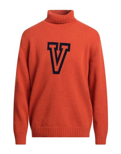 Lanificio Pubblico Man Turtleneck Orange Size 44 Wool, Polyamide In Orange
