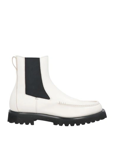 Shop Officine Creative Italia Man Ankle Boots Off White Size 7 Soft Leather