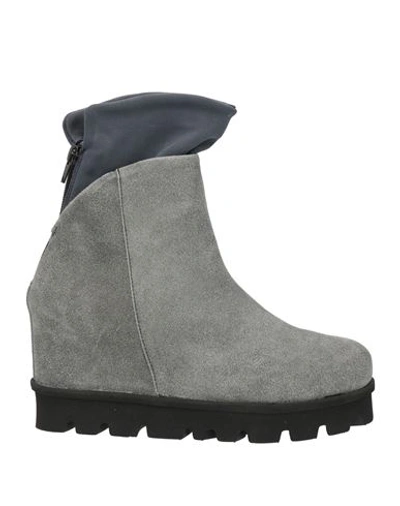 Shop Patrizia Bonfanti Woman Ankle Boots Grey Size 6 Soft Leather