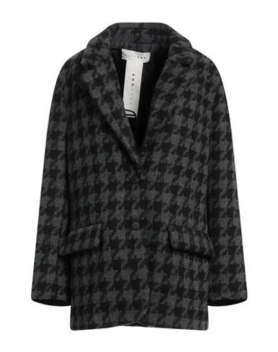 Shop Haveone Woman Coat Lead Size M Polyester, Elastane In Grey