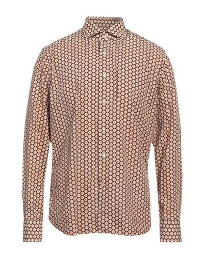 Shop Alessandro Gherardi Man Shirt Brown Size 16 ½ Cotton