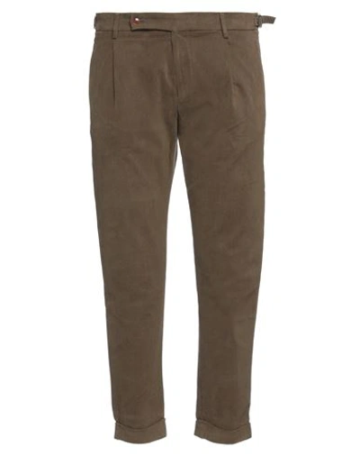 Shop Berwich Man Pants Military Green Size 36 Cotton, Elastane