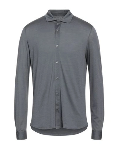 Shop Majestic Filatures Man Shirt Lead Size Xl Silk, Cotton In Grey