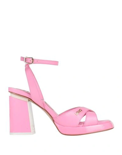 Shop Liu •jo Woman Sandals Pink Size 7 Textile Fibers