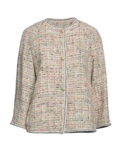 Shop Etro Woman Blazer Beige Size 12 Cotton, Polyamide, Polyester, Acrylic, Wool