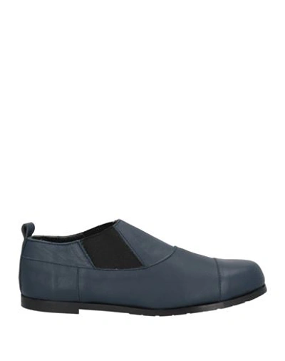 Virreina Woman Loafers Navy Blue Size 6 Soft Leather In Navy Blue