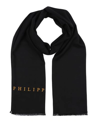Shop Philipp Plein Woman Scarf Black Size - Viscose