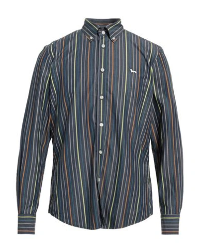 Harmont & Blaine Man Shirt Navy Blue Size L Cotton In Navy Blue