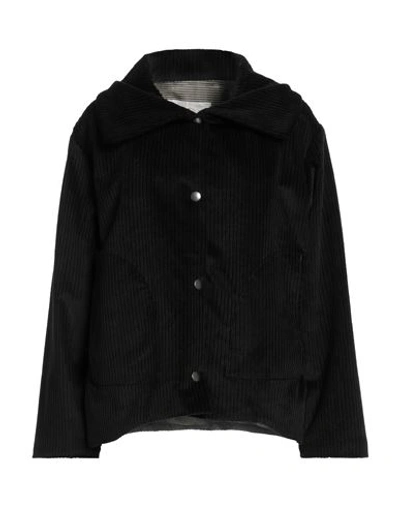 Even If Woman Overcoat & Trench Coat Black Size 6 Cotton, Linen In Black