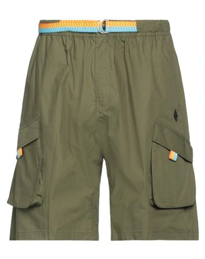 Shop Marcelo Burlon County Of Milan Marcelo Burlon Man Shorts & Bermuda Shorts Military Green Size L Cotton, Recycled Polyester