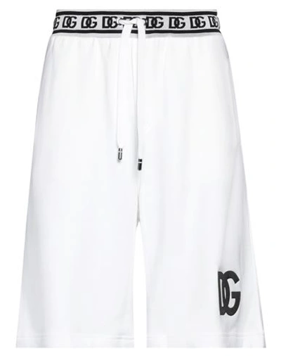 Dolce & Gabbana Man Shorts & Bermuda Shorts White Size 32 Cotton, Polyester, Polyurethane, Elastane In White