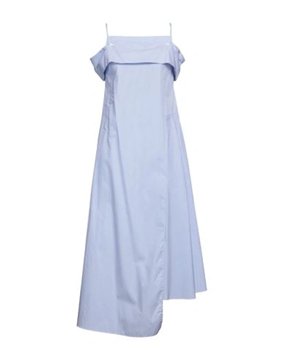 Shop Maison Laviniaturra Woman Maxi Dress Sky Blue Size 10 Cotton