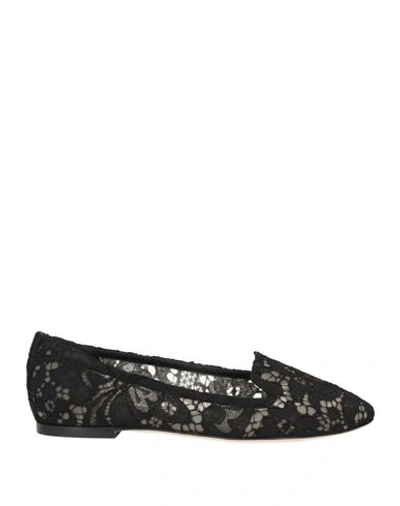 Shop Dolce & Gabbana Woman Loafers Black Size 5.5 Textile Fibers